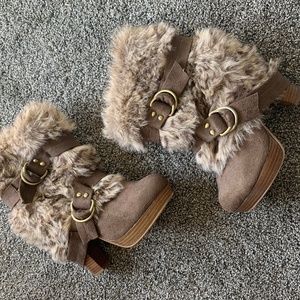 Naughty Monkey Suede and Fur Boots